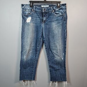 Joe's Jeans Dark Blue Honey Kicker Cropped Denim